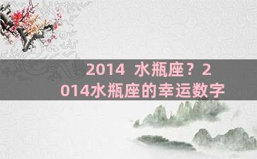 2014  水瓶座？2014水瓶座的幸运数字